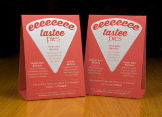 9 Astrobrights Tastee Pies table tents 550852e4e6394