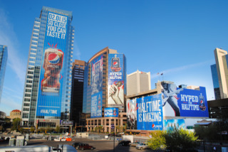 bluemedia   Super Bowl XLIX   Super Bowl Central Pepsi Hyped For Halftime Building Wraps 558c5dc73ed2e