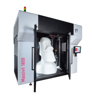 Massivit  1800 3D printer with model 575180dc09ef4